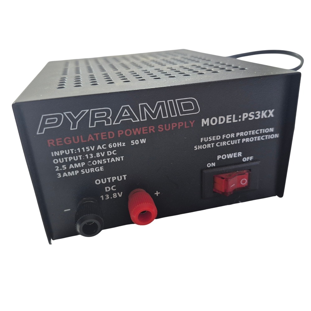 Pyramid Regulated Power Supply PS3KX 13.8V DC 3 Amp Surge Bench Power Supply